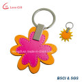 New Fashion Flower Double Key Rings Leather Keychain